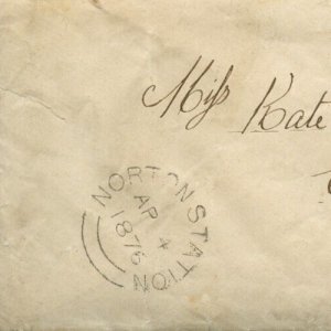 ?  NORTON STATION, N. B. DOUBLE split ring Small QUEEN 1876 cover Canada