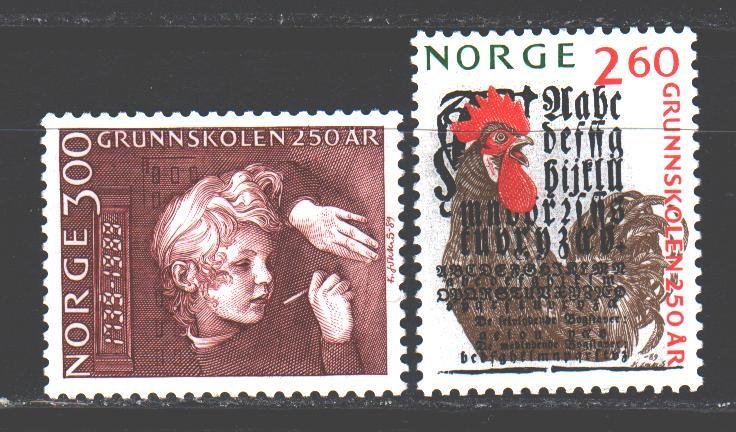 Norway. 1989. 1021-22. Elementary school cock. MNH.