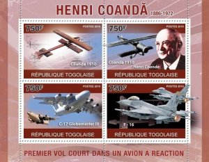 Togo 2010 MNH - Henri Coanda (1886-1972). Mi 3789-3792