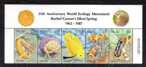 PALAU #182a 1987 MARINE LIFE MINT VF NH O.G S/5