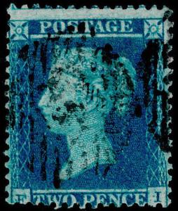 Sg23, 2d blue plate 4, SC14, good used. Cat £225.