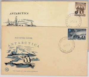 Astralia: AUSTRALIAN ANTARCTIC TERRITORY postal history  2 FDC COVER  POLAR 1959