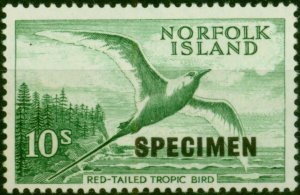 Norfolk Island 1961 10s Emerald-Green Specimen SG36s V.F MNH