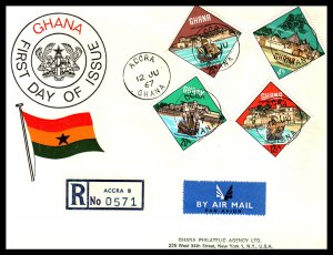 Ghana 301-304 Sailing Ships Typed FDC