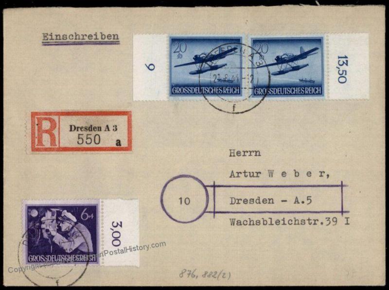 Germany 1944 Helden der Wehrmacht II Heroes Series Registered Cover 71720