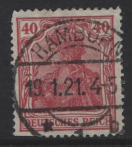 GERMANY -Scott 124- Germania Definitive - 1920 -FU Single 40pf Car Rose Stamp2