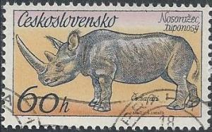 Czechoslovakia 2088 (used cto, og nh) 60h rhinoceros