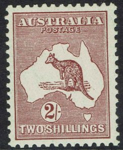 AUSTRALIA 1929 KANGAROO 2/- SMALL MULTI WMK 