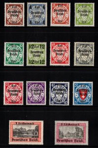 DANZIG 1939 German Administration Overprints; Scott 241-54; MNH