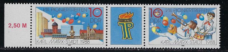 Germany DDR Scott # 2689a, mint nh, se-tenant