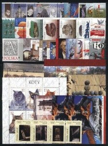 Poland MNH 2010 Complete Year set 30 stamps + 7 Souvenir sheets