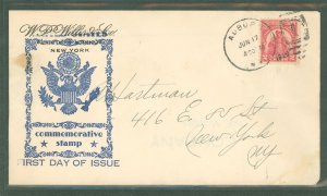 US 657 1929 2c Sullivan Expedition (single) on an addressed first day cover with an Auburn, NY cancel with an unknown generic ca