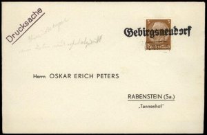 Germany Sudetenland Annexation Provisional Cover G67097