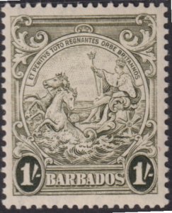 1938 -47 Barbados Seal of the Colony 1/ olive issue MLH Sc# 200a CV $12.50 #4