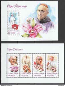 2013 S. Tome & Principe Great Humanists Pope Francis Kb+Bl ** Stamps St1762