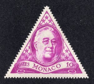 Monaco 1946 10c Roosevelt, Scott 198 MH, value = 50c