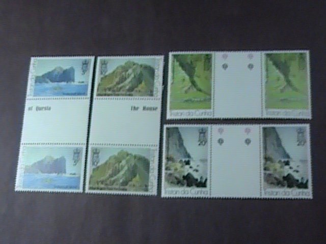 TRISTAN da CUNHA # 268-271-MINT/NH-COMPLETE SET OF CROSS GUTTER PAIRS--1980