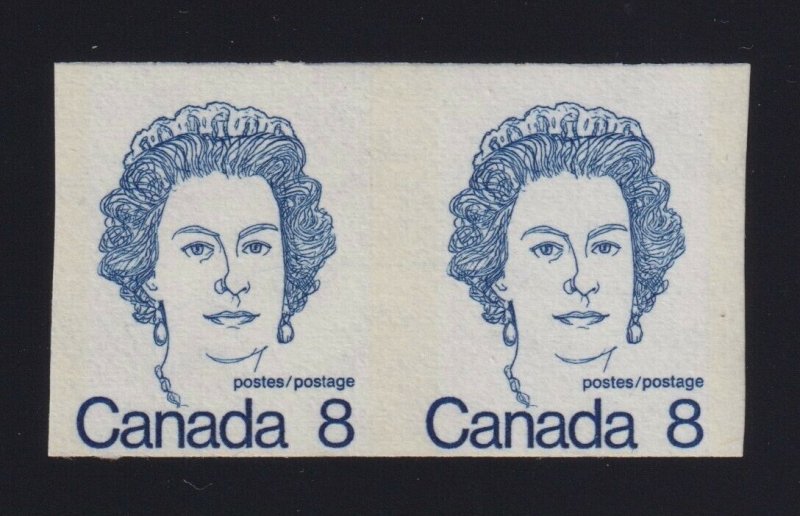 Canada Sc #604a (1974) 8c QEII Caricature Imperforate Pair Mint NH MNH