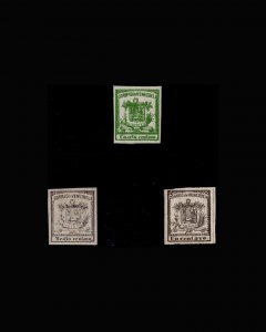 VINTAGE:VENEZUELA 1862 USD,LH,MHR,SM ADH SCOTT# 7-9 $92.50 LOT#VEN1862B50