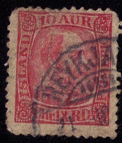 ICELAND Sc #38 Used 10 AUR reykjavik cancellation F-VF