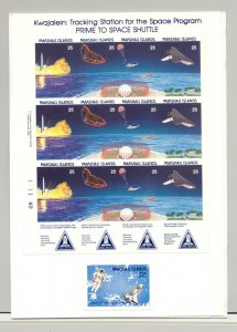 Marshall Islands #208a, C21 Space Shuttle Proofs Mounted in Folder