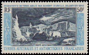 French Southern & Antarctic Territory #C8, Complete Set, 1965, Space, Hinged
