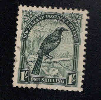 New Zealand Scott 196 Used 1935 Tui Bird stamp wmk 61, CV $15