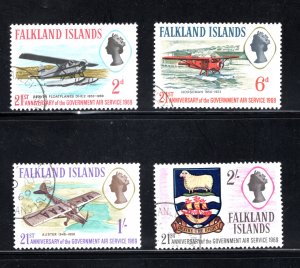 Falkland Islands SC #180-183   VF, Used, Seaplanes,  CV $3.05 ..... 1930120