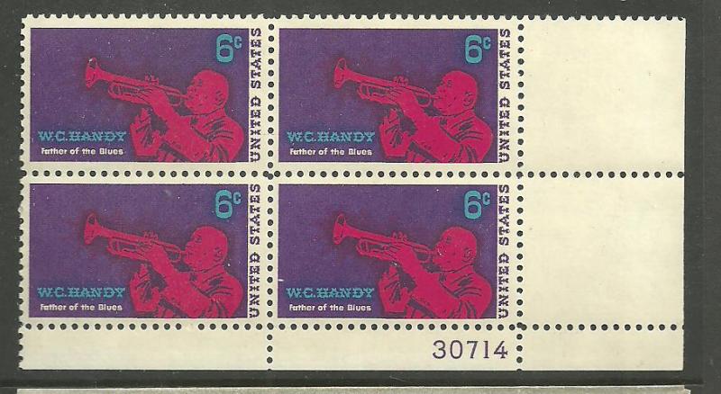 #1372 W C Handy  Plate Block Mint NH #30714