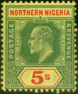 Northern Nigeria 1911 5s Green & Red-Yellow SG38 Fine LMM