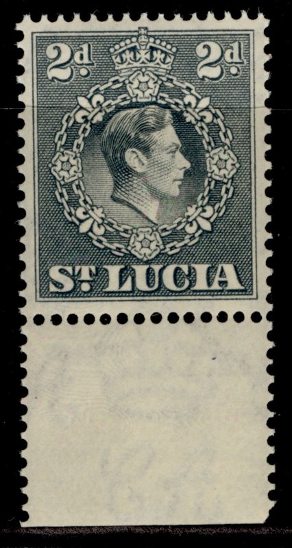 ST. LUCIA GVI SG131, 2d grey, NH MINT. PERF 14½ X 14 