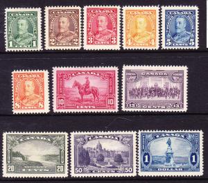 CANADA 1935 KGV PICTORIALS SET 11  MH  Sc 217/27