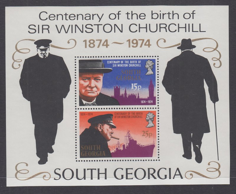 South Georgia 40a Churchill Souvenir Sheet MNH VF