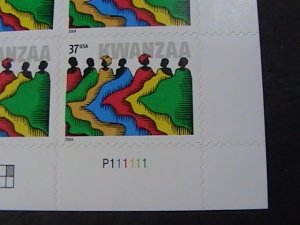 US # 3881-MINT/NEVER HINGED--LR-PLATE # BLOCK OF 4----KWANZAA----2004