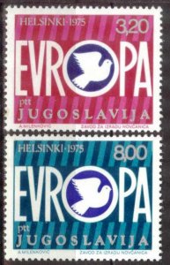 Yugoslavia 1975 Accession to the Council of Europe Birds set of 2 MNH