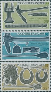 French Polynesia 1987 Sc#468-470,SG517-519 Tools and Weapons set MNH