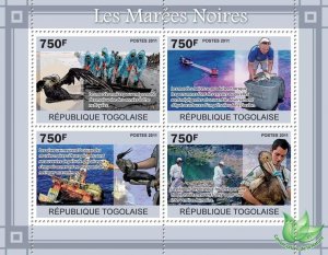 TOGO - 2011 - Oil Spills - Perf 4v Sheet - Mint Never Hinged