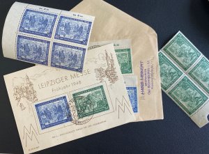 1948 Leipzig Germany Souvenir Sheet First day Cover & Stamps Blocks Spring Fair