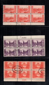 US 748 742 741  used  plate blocks