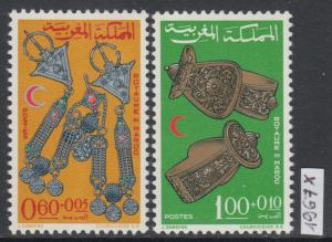 XG-Y406 MOROCCO IND - Red Cross, 1967 Crescent, Art Treasures, 2 Values MNH Set