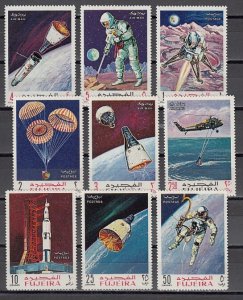 Fujeira, Mi cat. 390-398 A. Apollo Program issue. ^