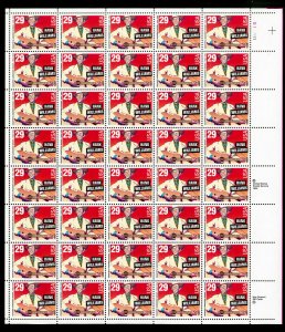 US Stamps # 2723 Rare Intact Hank Williams PL# Sheet of 40 XF OG NH Catalog $608