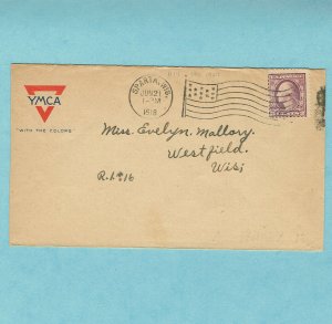 Sparta Wis. Flag Cancel on YMCA cover, 1918 (3795)