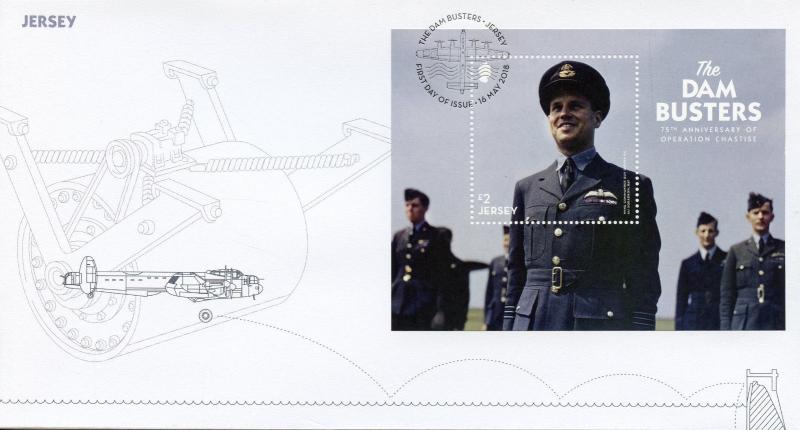 Jersey 2018 FDC WWII WW2 Dam Busters 75th 1v M/S Cover Military Aviation Stamps
