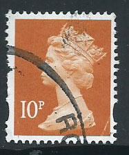 GB Machin 10p QE II  SG Y1676 Used corner light crease