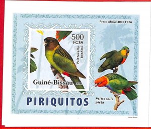 A0727  - GUINEA-BISSAU -  ERROR   IMPERF SHEET -   BIRDS Parrots 2006