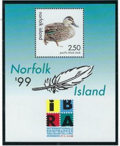 Norfolk Is 678 MNH 1999 Pacific Black Duck (ak3521)