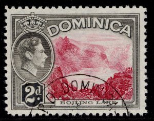 DOMINICA GVI SG102, 2d carmine & grey-black, FINE USED.