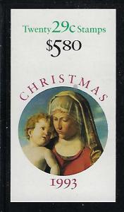 BK211 Catalog # Complete Booklet $5.80 face value 20  29cent Xmas Christmas Stam