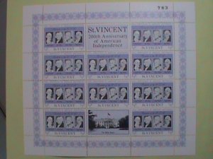 ST.VINCENT STAMP: 1975 200TH ANNIV: AMERICAN INDEPENDENCE-MNH-STAMP FULL  SHEET